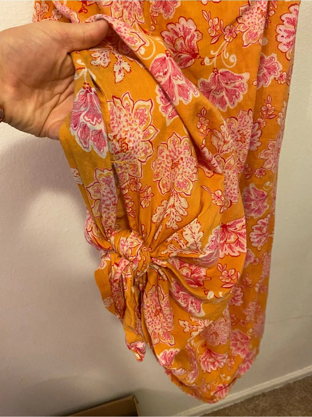 Mommy and Me Family Matching Old Navy Orange Floral Tie-Shoulder Sundress Set